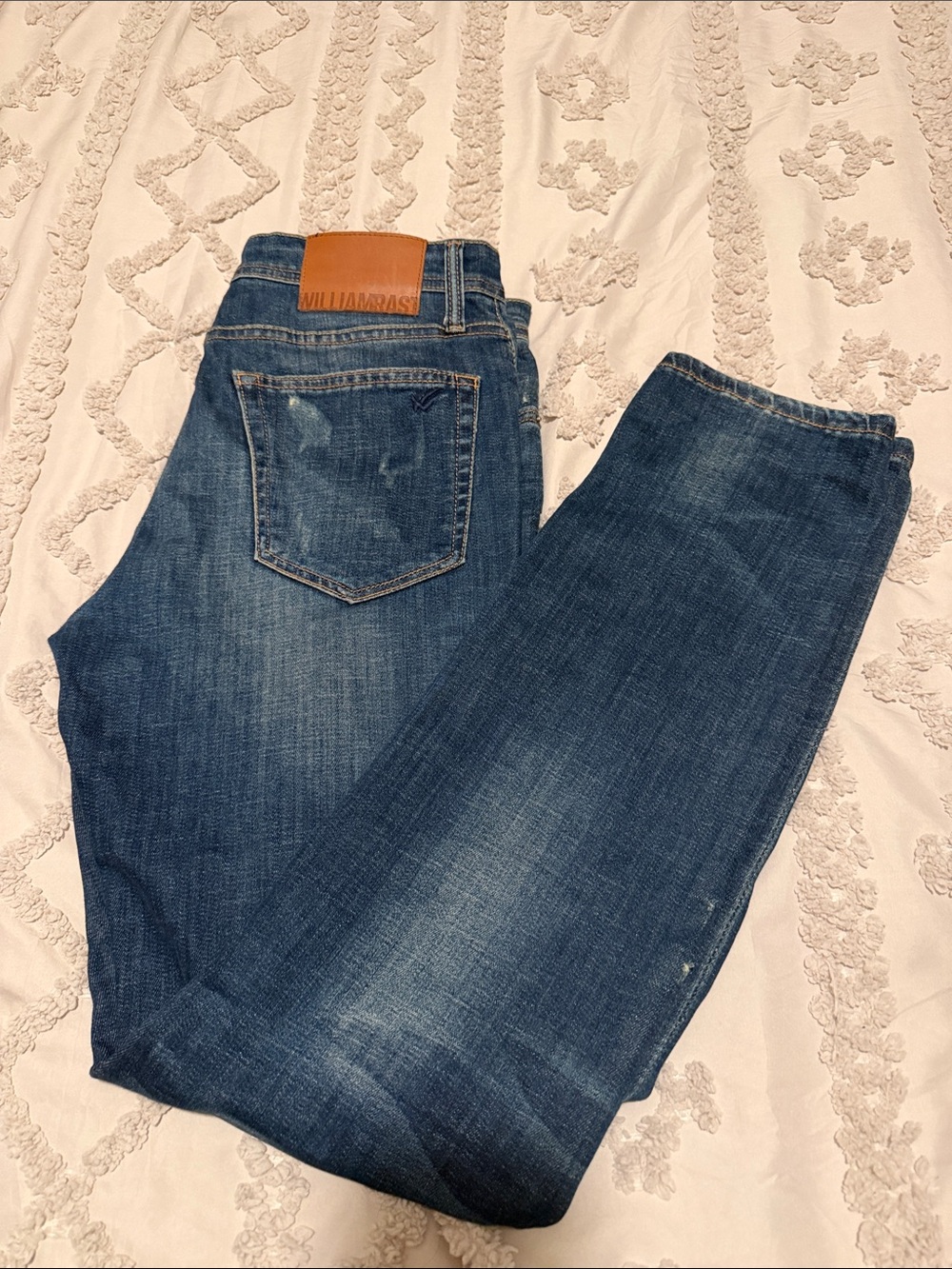 William Rast Men's Mid-Blue Slim Straight Jeans